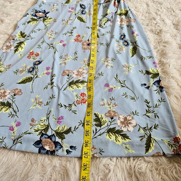 Ann Taylor Women's Blue Flora Sleeves Wrap Dress Size S - Picture 5 of 7